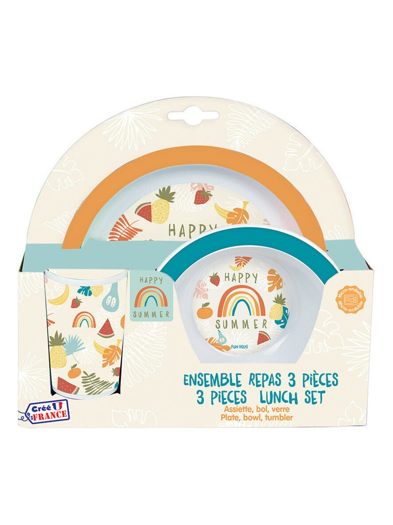 Fruity's Ensemble Repas (Assiette, Bol, Verre) Multicolore - Kiabi