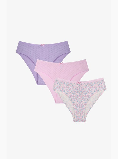 Funny spirit hipster pointelle à fleurs, lot de 3 penti - Kiabi