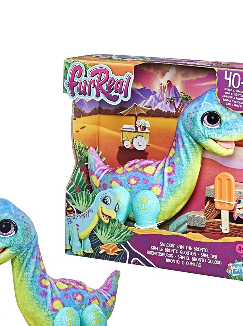 furReal Sam le brontosaure Bleu Mauve - Kiabi