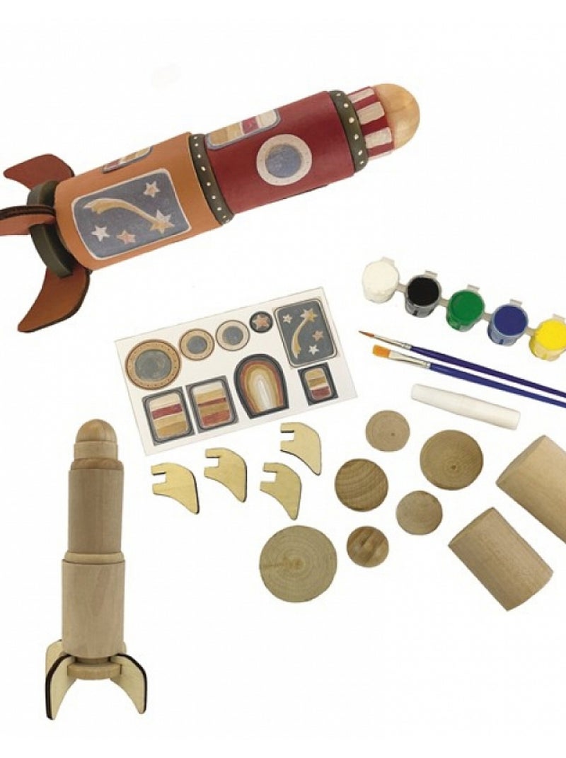 Fusee en bois en kit a peindre N/A - Kiabi