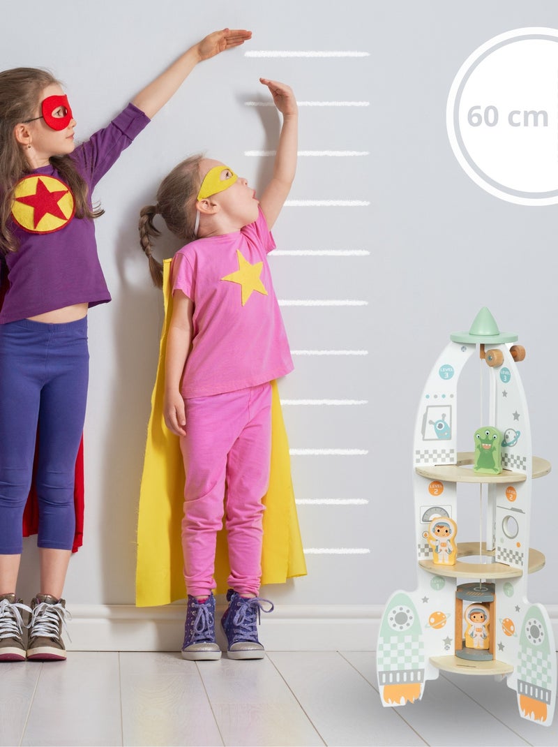 Fusée spatiale en bois avec ascenseur et accessoires Mamabrum N/A - Kiabi