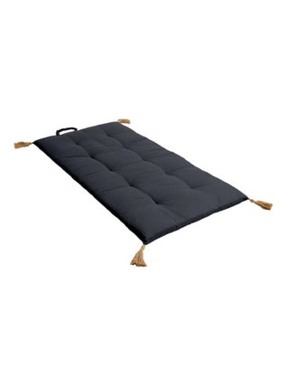 Futon coloré avec 4 pompons en jute