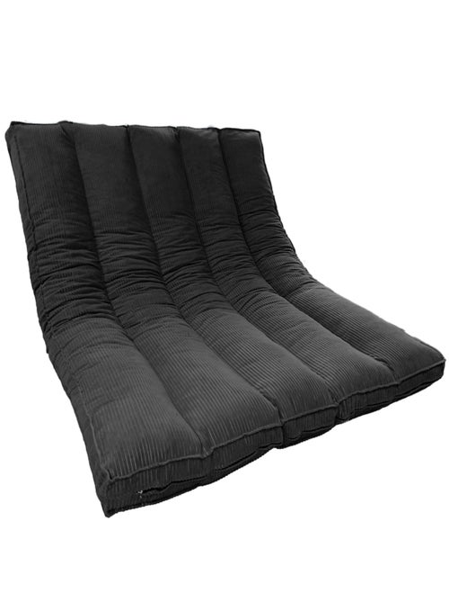 Futon déhoussable 2 places en velours côtelé BANANAIR 140x190 cm - Kiabi