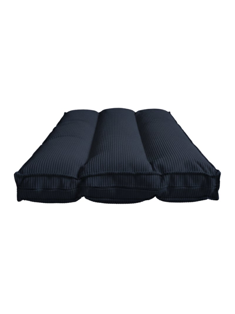 Futon déhoussable en velours côtelé BANANAIR 90x190 cm Bleu foncé - Kiabi