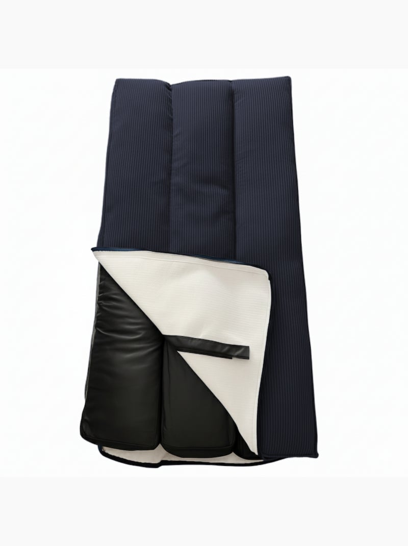 Futon déhoussable en velours côtelé BANANAIR 90x190 cm Bleu foncé - Kiabi