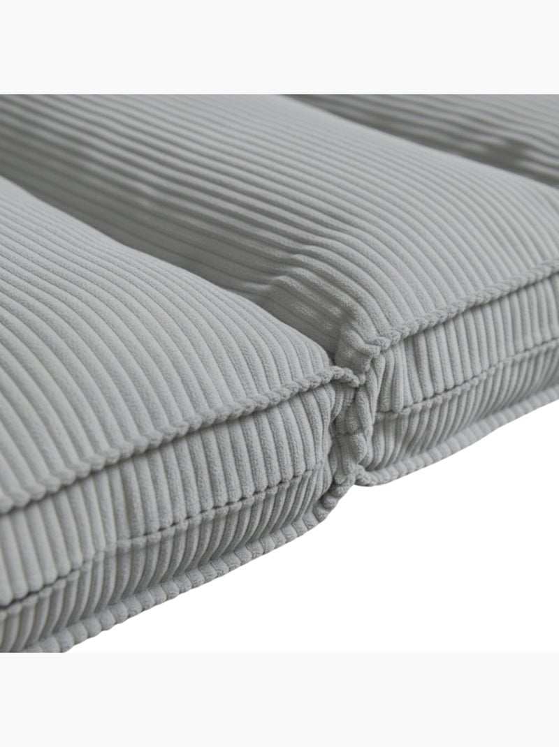 Futon déhoussable en velours côtelé BANANAIR 90x190 cm Gris clair - Kiabi