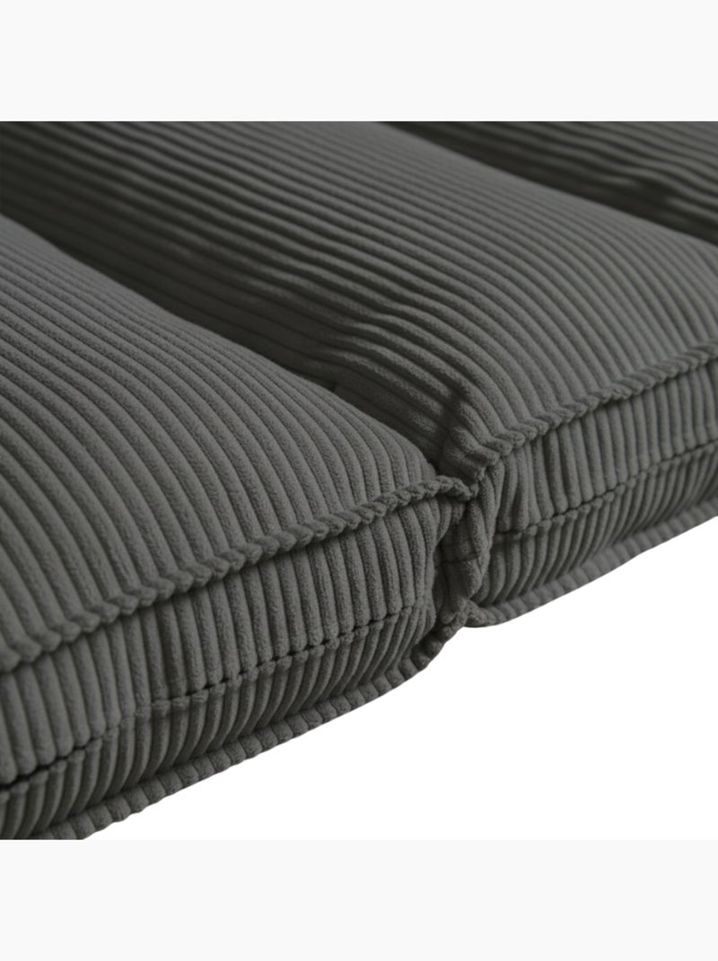Futon déhoussable en velours côtelé BANANAIR 90x190 cm Gris foncé - Kiabi