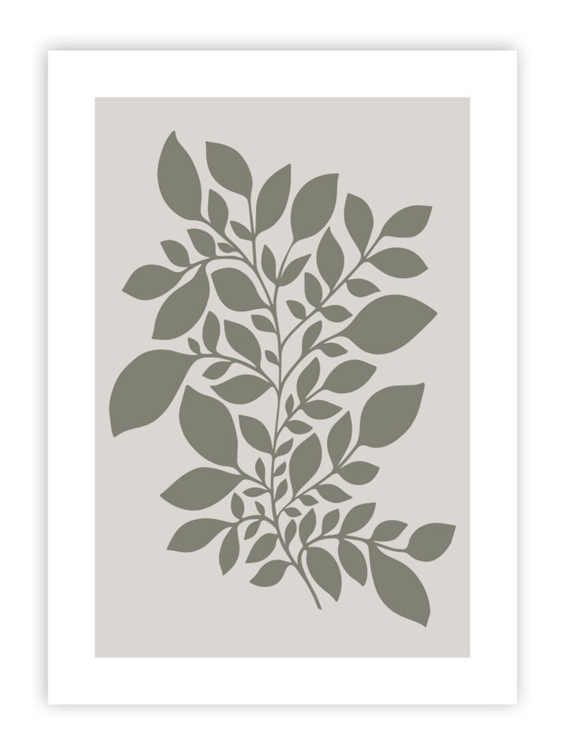 Future Home - Affiche papier imprimé feuilles sans cadre Gris - Kiabi