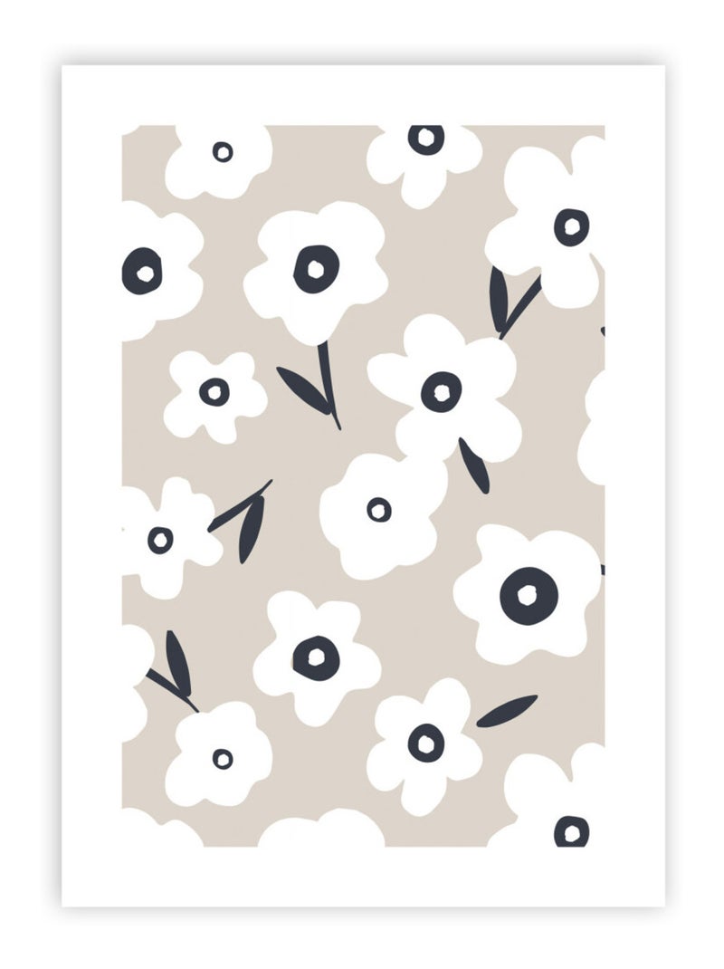 Future Home - Affiche papier imprimé fleuri sans cadre Beige - Kiabi