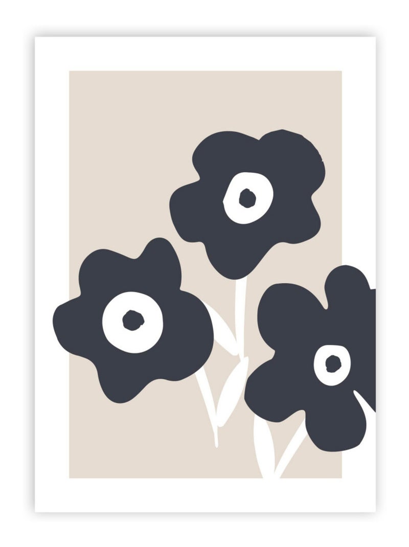 Future Home - Affiche papier imprimé fleurs sans cadre Beige - Kiabi