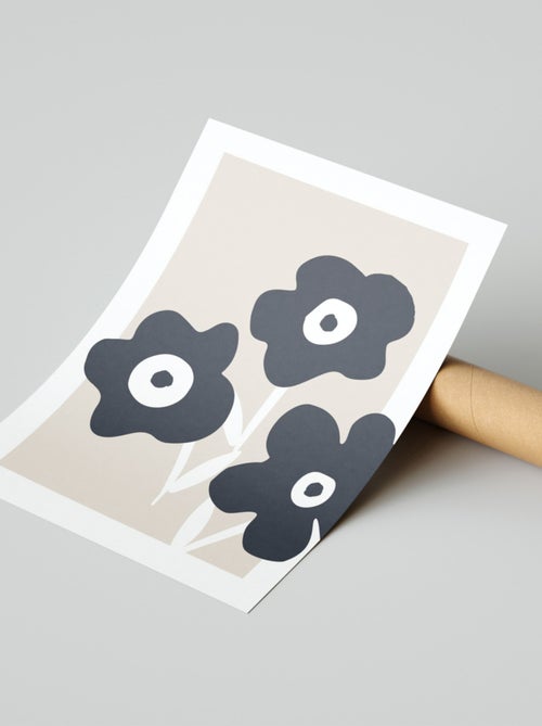 Future Home - Affiche papier imprimé fleurs sans cadre - Kiabi