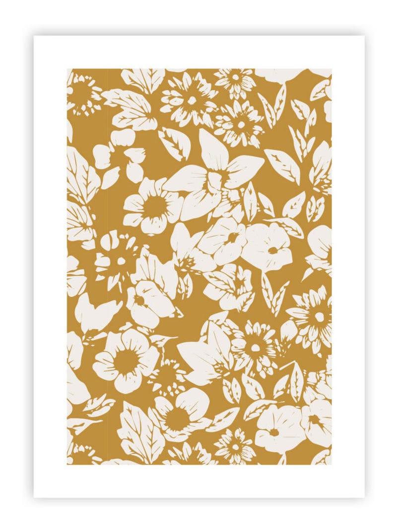Future Home - Affiche papier imprimé floral sans cadre Jaune - Kiabi