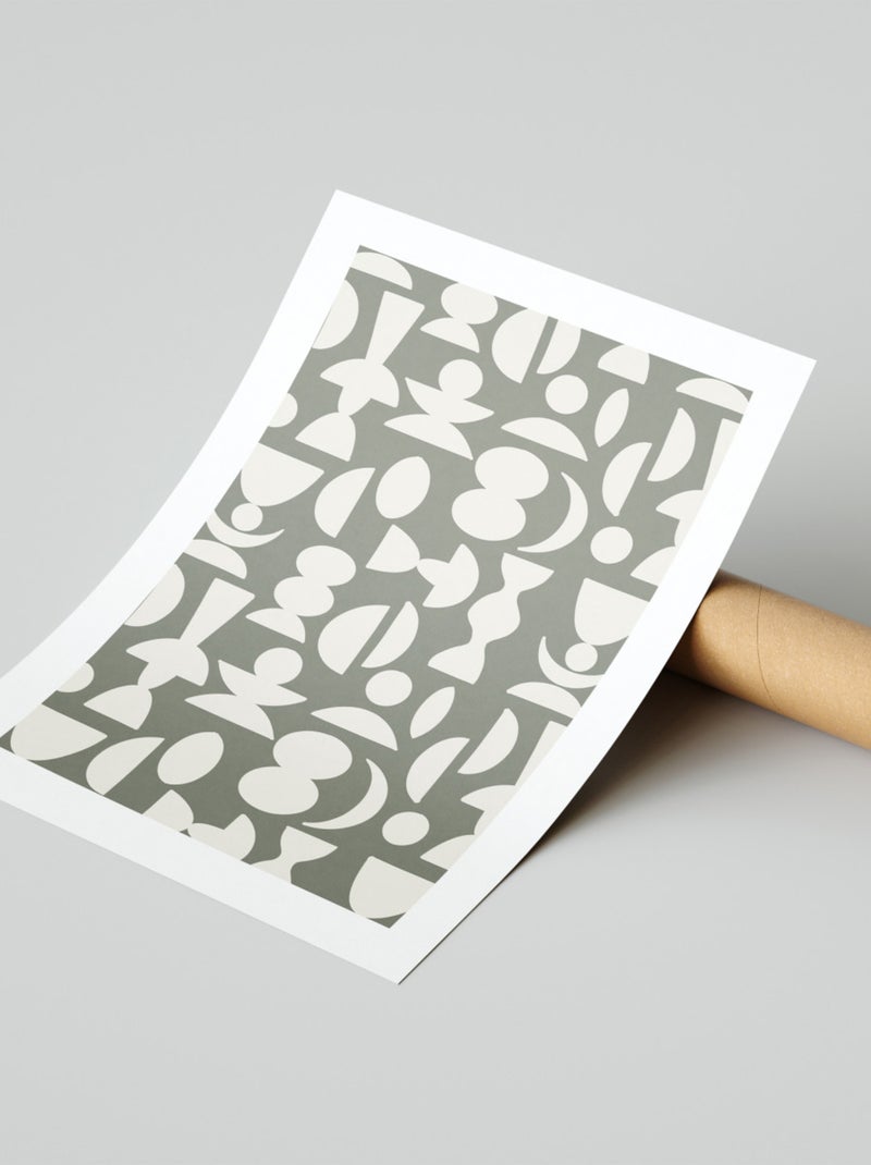 Future Home - Affiche papier imprimé géométrique sans cadre Vert - Kiabi