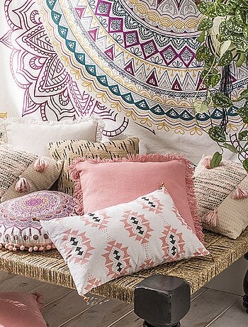 Future Home - Coussin à motif ethnique en coton 30x50cm