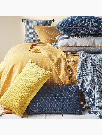 Future Home - Coussin à pompons en polycoton 40x40cm