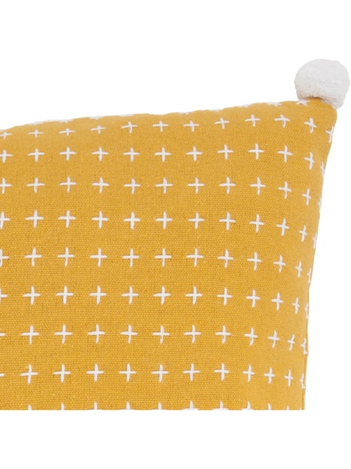 Future Home - Coussin à pompons en polycoton 40x40cm - Kiabi
