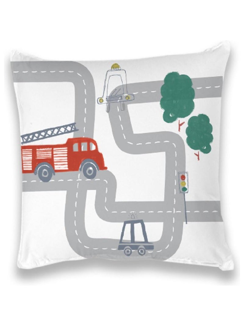 Future Home - Coussin coton blanc avec circuit 40x40cm Blanc - Kiabi