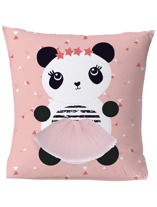 Future Home - Coussin coton rose avec panda 40x40cm - Kiabi