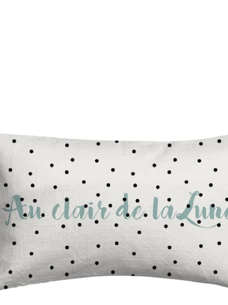 Future Home - Coussin enfant à pois en coton 30x50cm Blanc - Kiabi