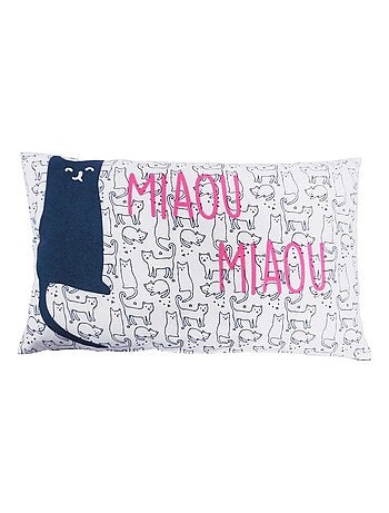 Future Home - Coussin enfant imprimé chat en coton 30x50cm
