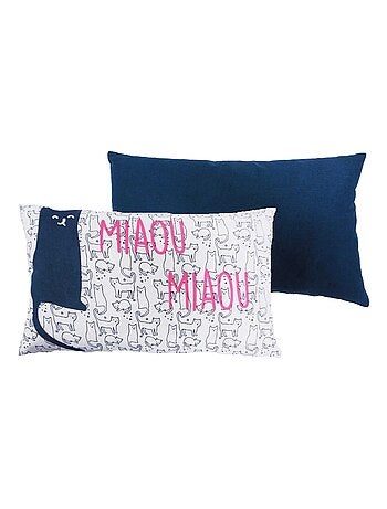 Future Home - Coussin enfant imprimé chat en coton 30x50cm