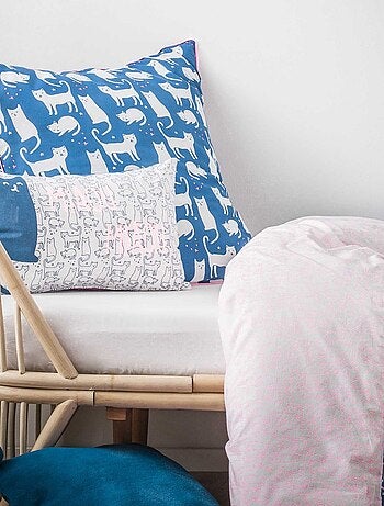 Future Home - Coussin enfant imprimé chat en coton 30x50cm