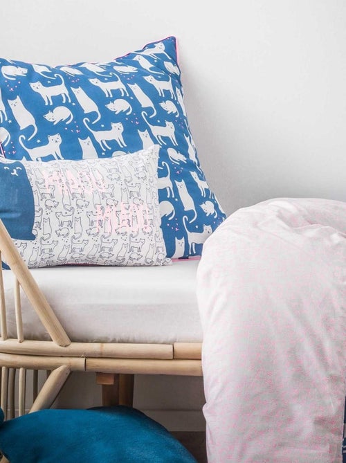 Future Home - Coussin enfant imprimé chat en coton 30x50cm - Kiabi