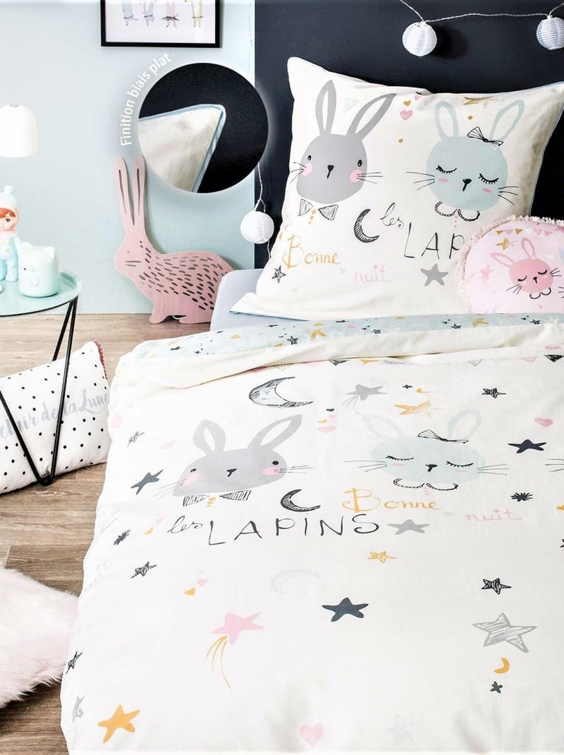 Future Home - Coussin enfant imprimé en coton 35x35cm Rose - Kiabi
