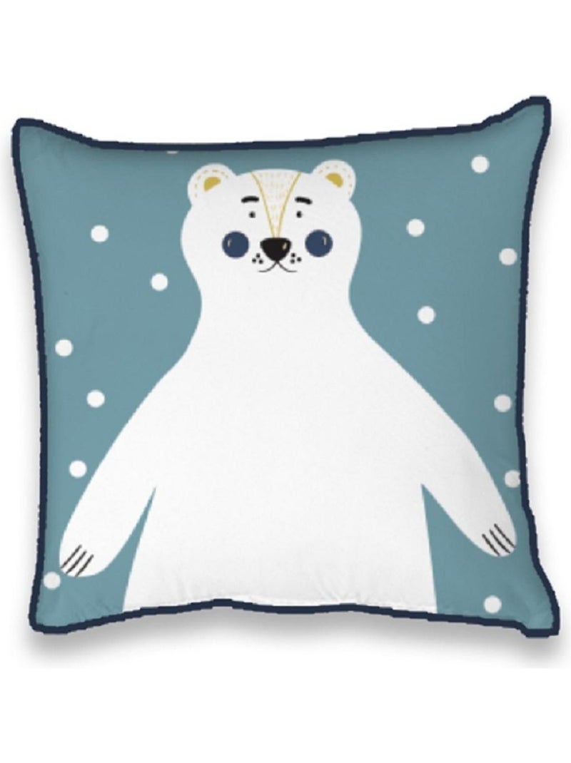 Future Home - Coussin enfant imprimé en coton 40x40cm Bleu - Kiabi