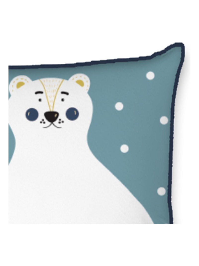 Future Home - Coussin enfant imprimé en coton 40x40cm Bleu - Kiabi