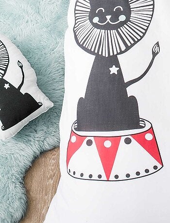 Future Home - Coussin enfant imprimé lion en coton 36x25cm