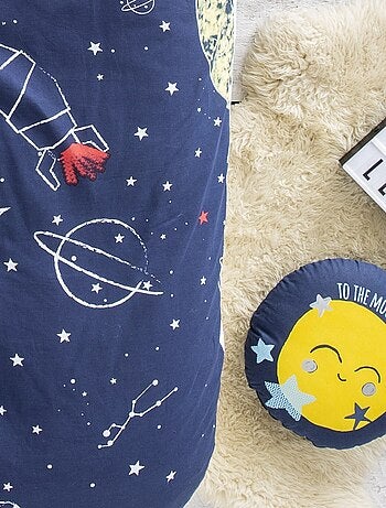 Future Home - Coussin enfant imprimé lune en coton 35x35cm