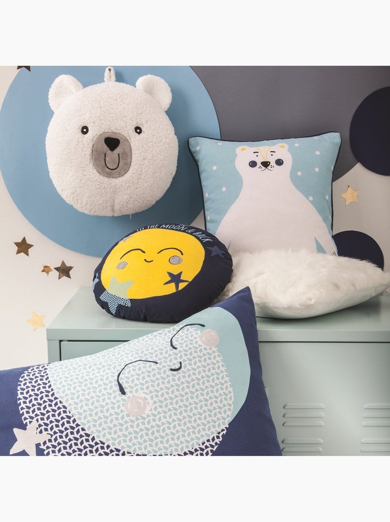 Future Home - Coussin enfant imprimé lune en coton 35x35cm Multicolore - Kiabi