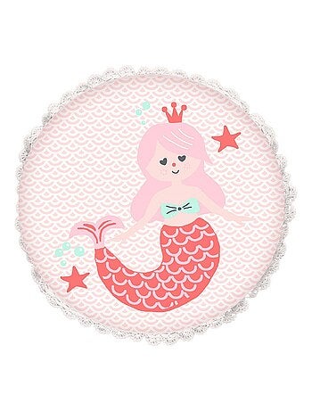 Future Home - Coussin enfant imprimé sirène en coton 30x30cm
