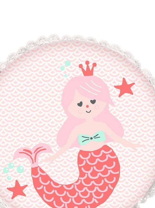 Future Home - Coussin enfant imprimé sirène en coton 30x30cm - Kiabi