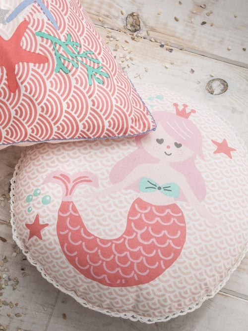 Future Home - Coussin enfant imprimé sirène en coton 30x30cm - Kiabi
