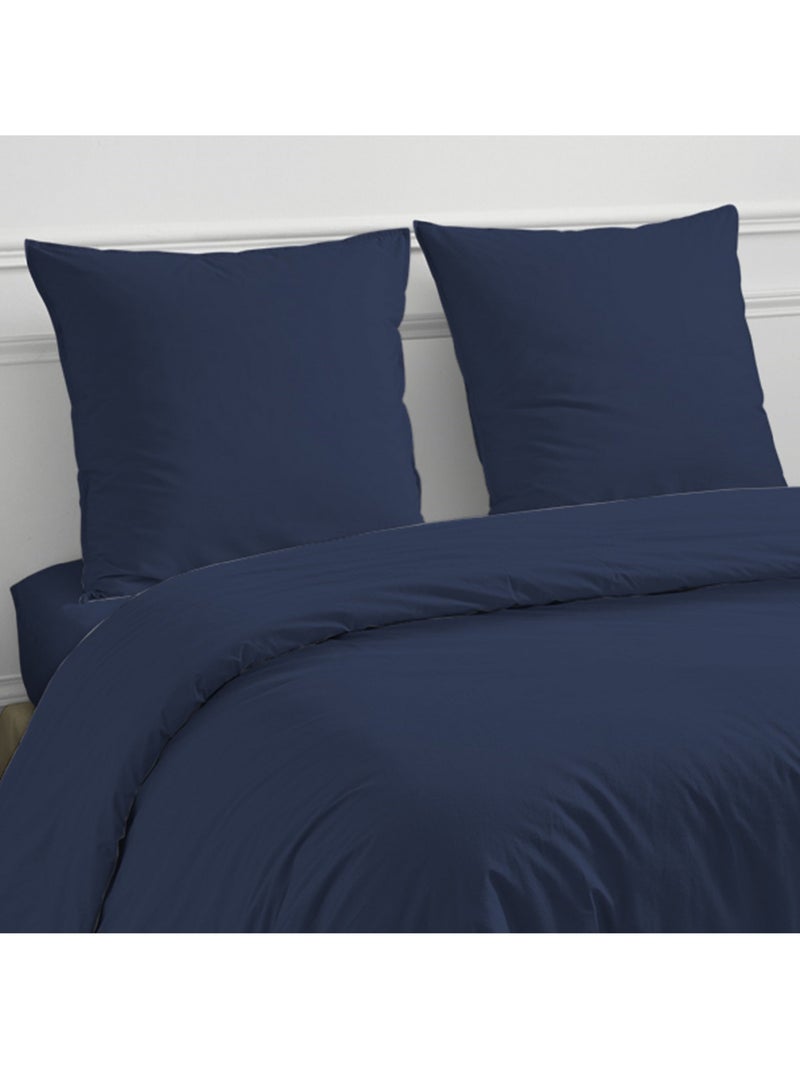 Future Home - Drap housse en coton 57 fils uni bonnet 25cm Bleu - Kiabi