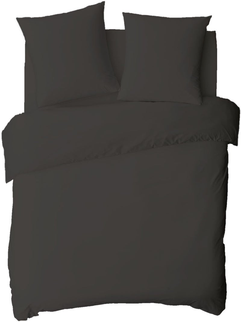 Future Home - Drap housse en coton 57 fils uni bonnet 25cm gris anthracite - Kiabi