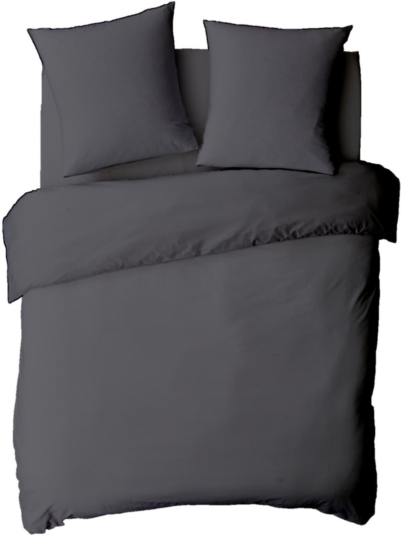 Future Home - Drap housse en coton 57 fils uni bonnet 25cm Gris - Kiabi