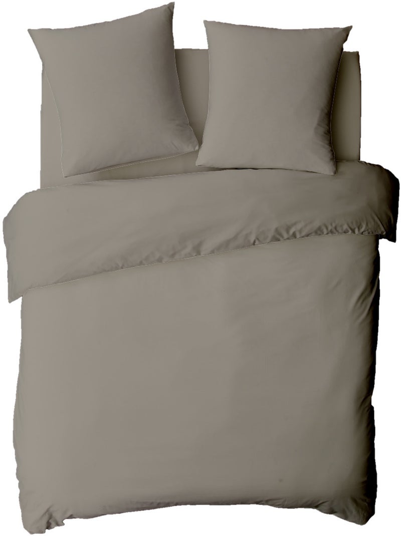 Future Home - Drap housse en coton 57 fils uni bonnet 25cm Gris foncé - Kiabi
