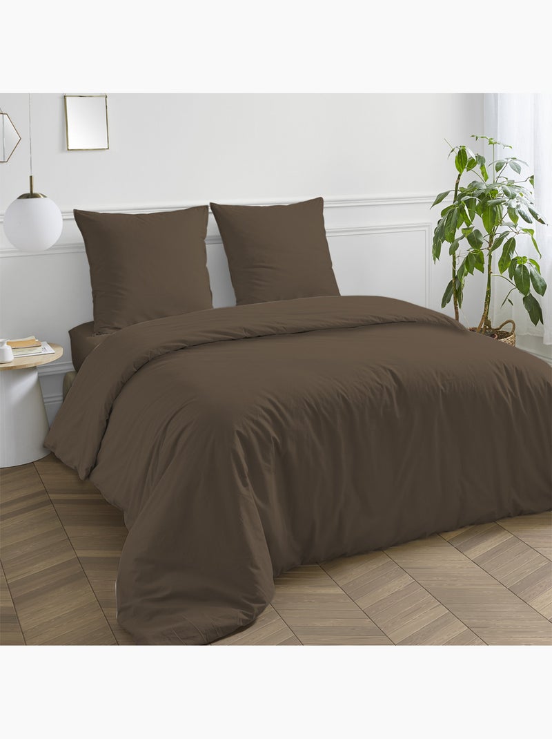 Future Home - Drap housse en coton 57 fils uni bonnet 25cm Gris taupe - Kiabi