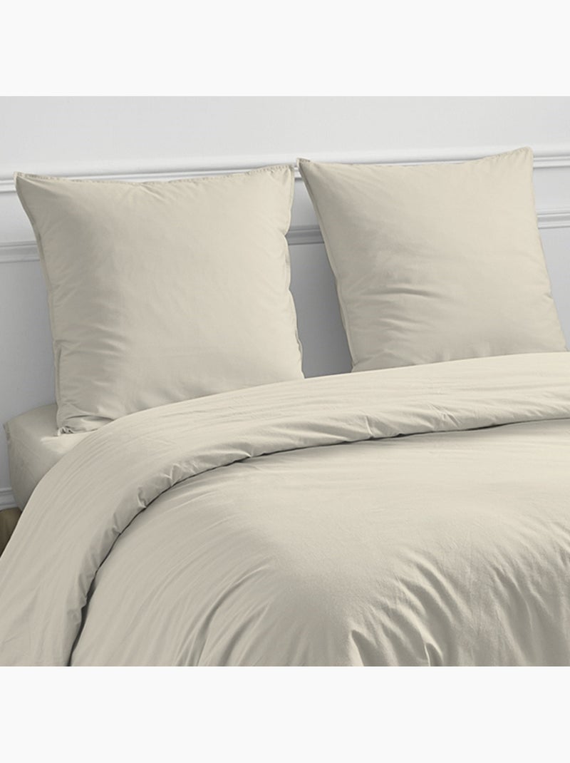 Future Home - Drap housse en coton 57 fils uni bonnet 25cm Ivoire - Kiabi