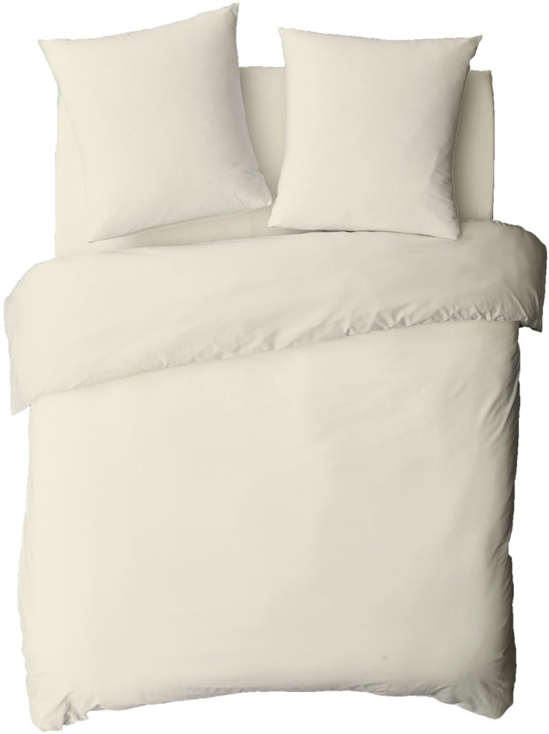 Future Home - Drap housse en coton 57 fils uni bonnet 25cm Ivoire - Kiabi