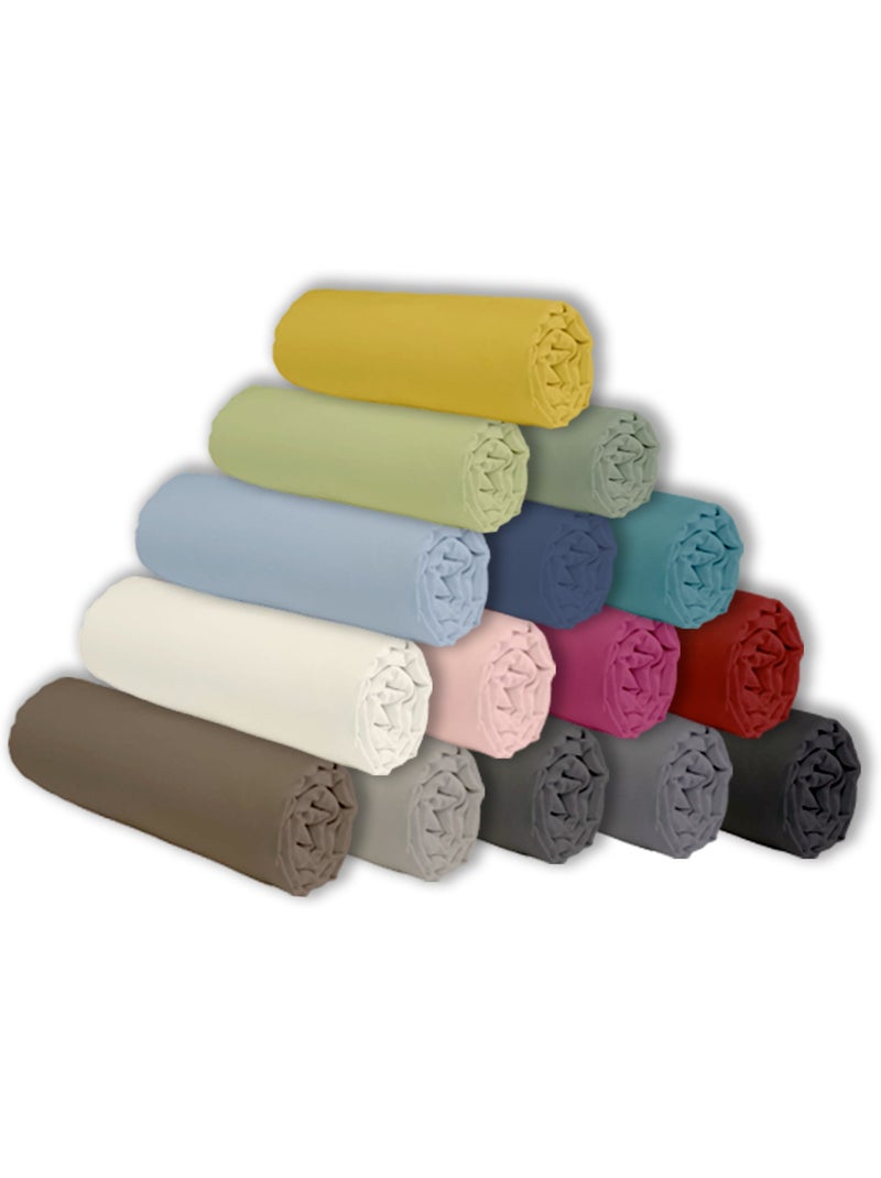 Future Home - Drap housse en coton 57 fils uni bonnet 25cm Jaune - Kiabi