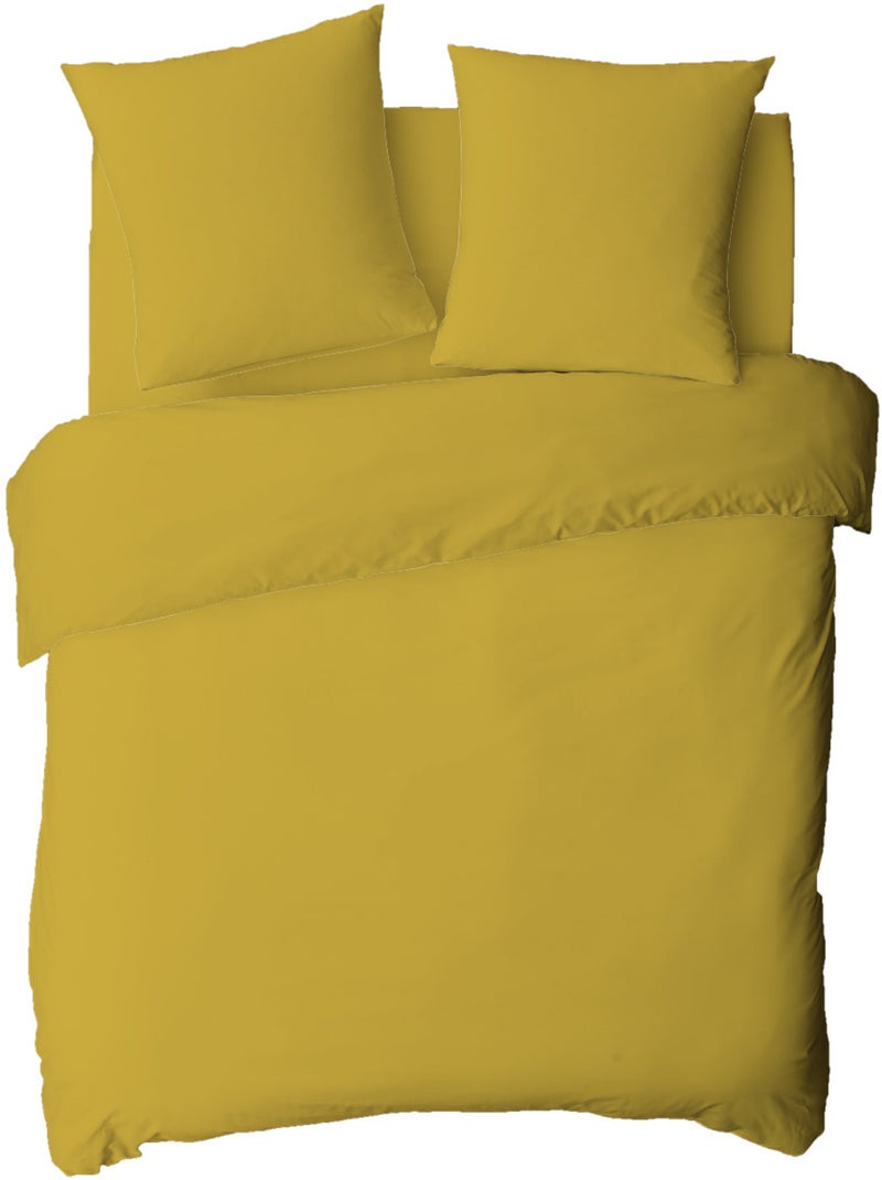 Future Home - Drap housse en coton 57 fils uni bonnet 25cm Jaune moutarde - Kiabi