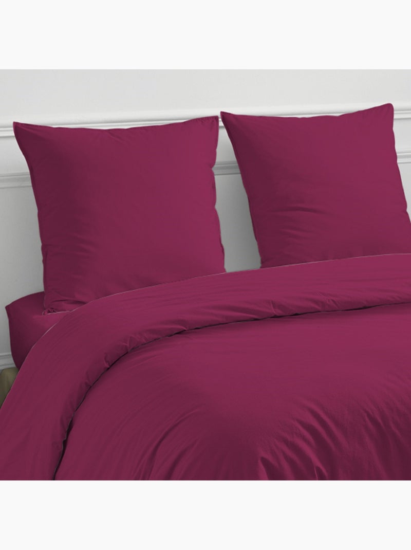Future Home - Drap housse en coton 57 fils uni bonnet 25cm Magenta - Kiabi