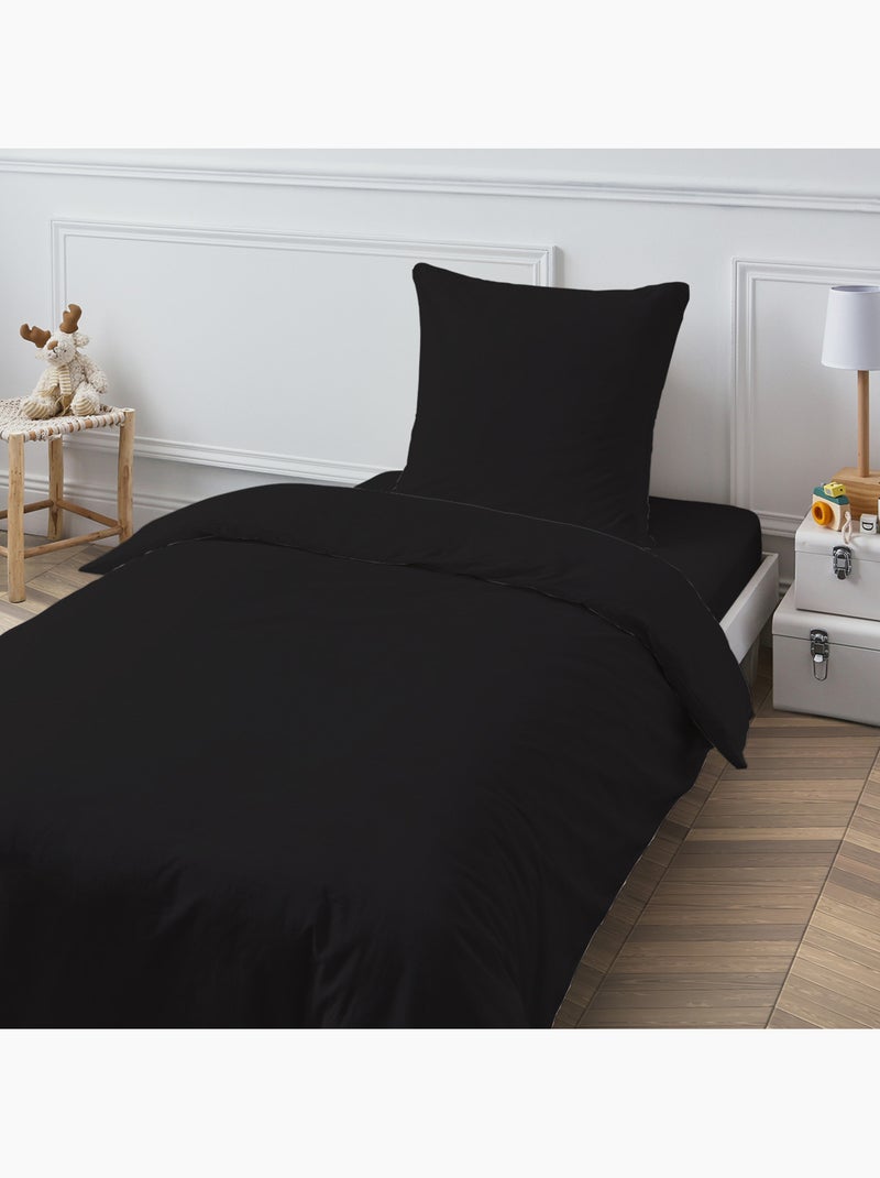 Future home - drap housse en coton 57 fils uni bonnet 25cm Noir Noir - Kiabi