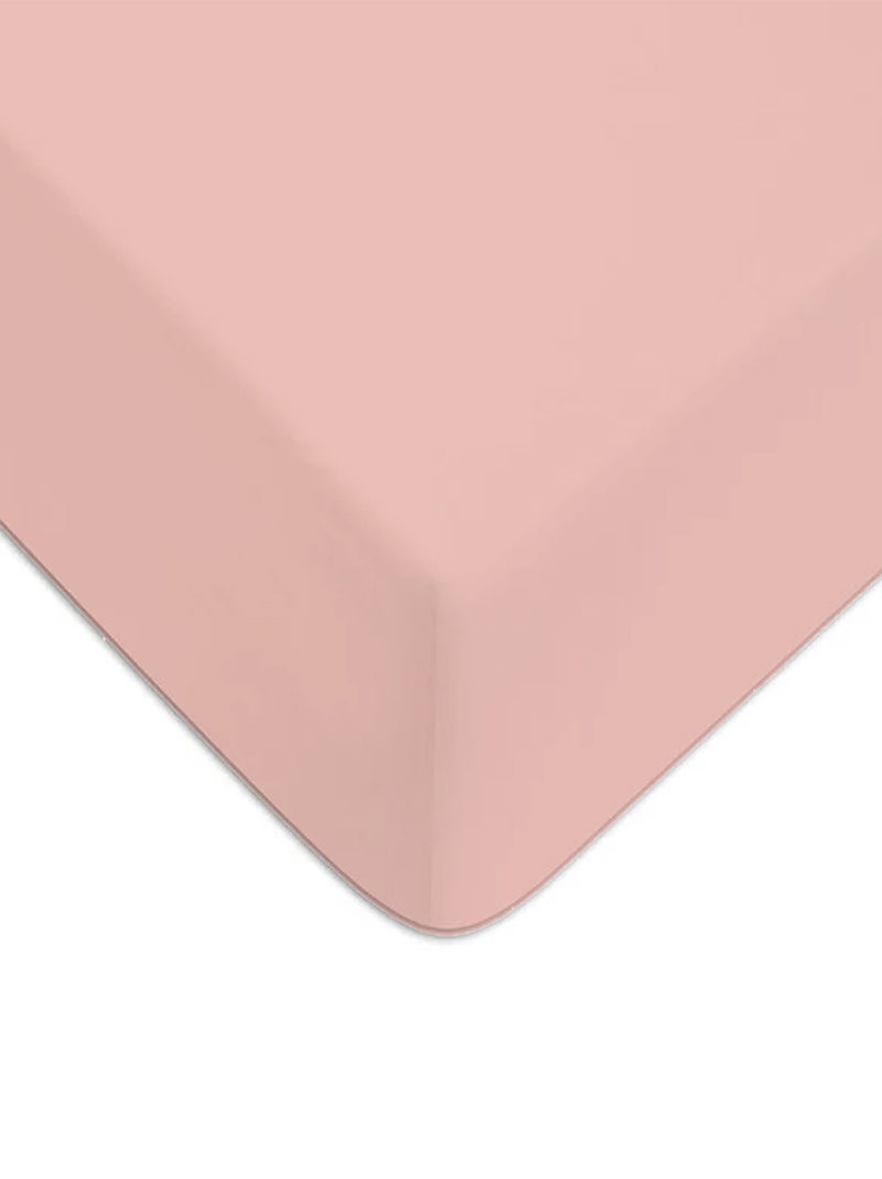 Future Home - Drap housse en coton 57 fils uni bonnet 25cm Rose - Kiabi
