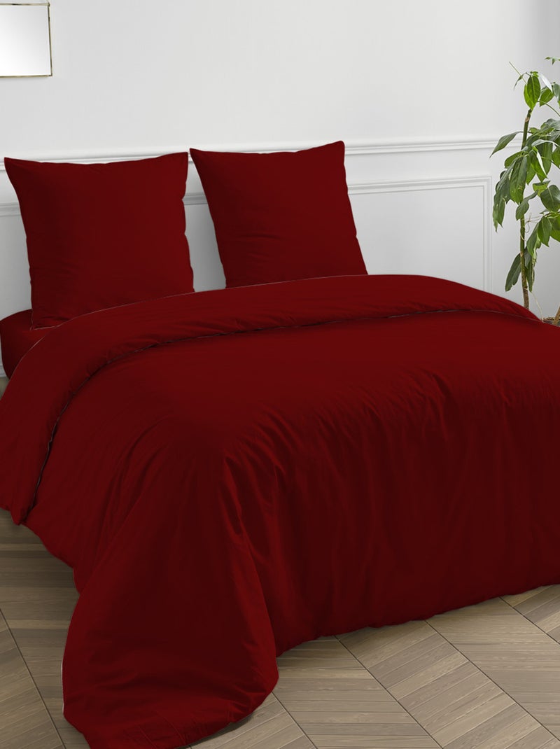 Future Home - Drap housse en coton 57 fils uni bonnet 25cm Rouge brique - Kiabi