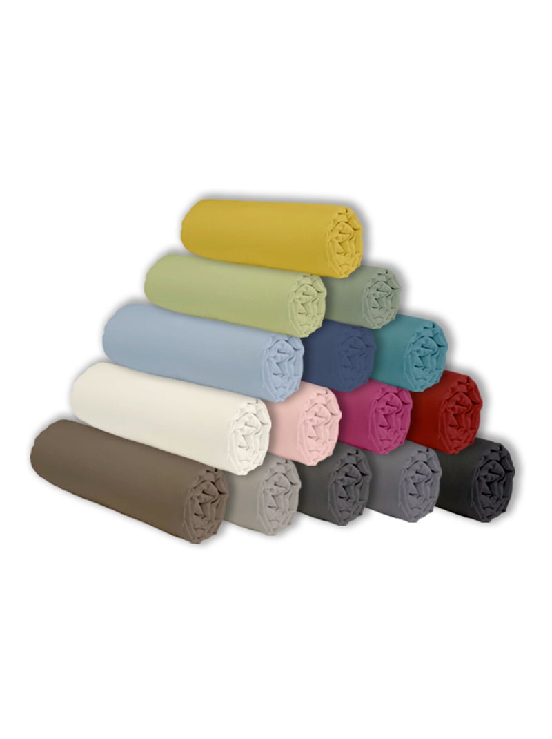 Future Home - Drap housse en coton 57 fils uni bonnet 25cm Rouge brique - Kiabi